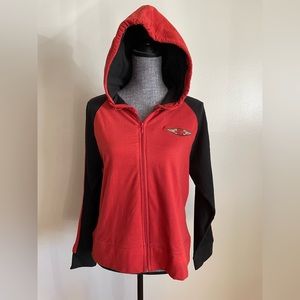 Harley Davidson womens XL hooded zip front sweatshirt.